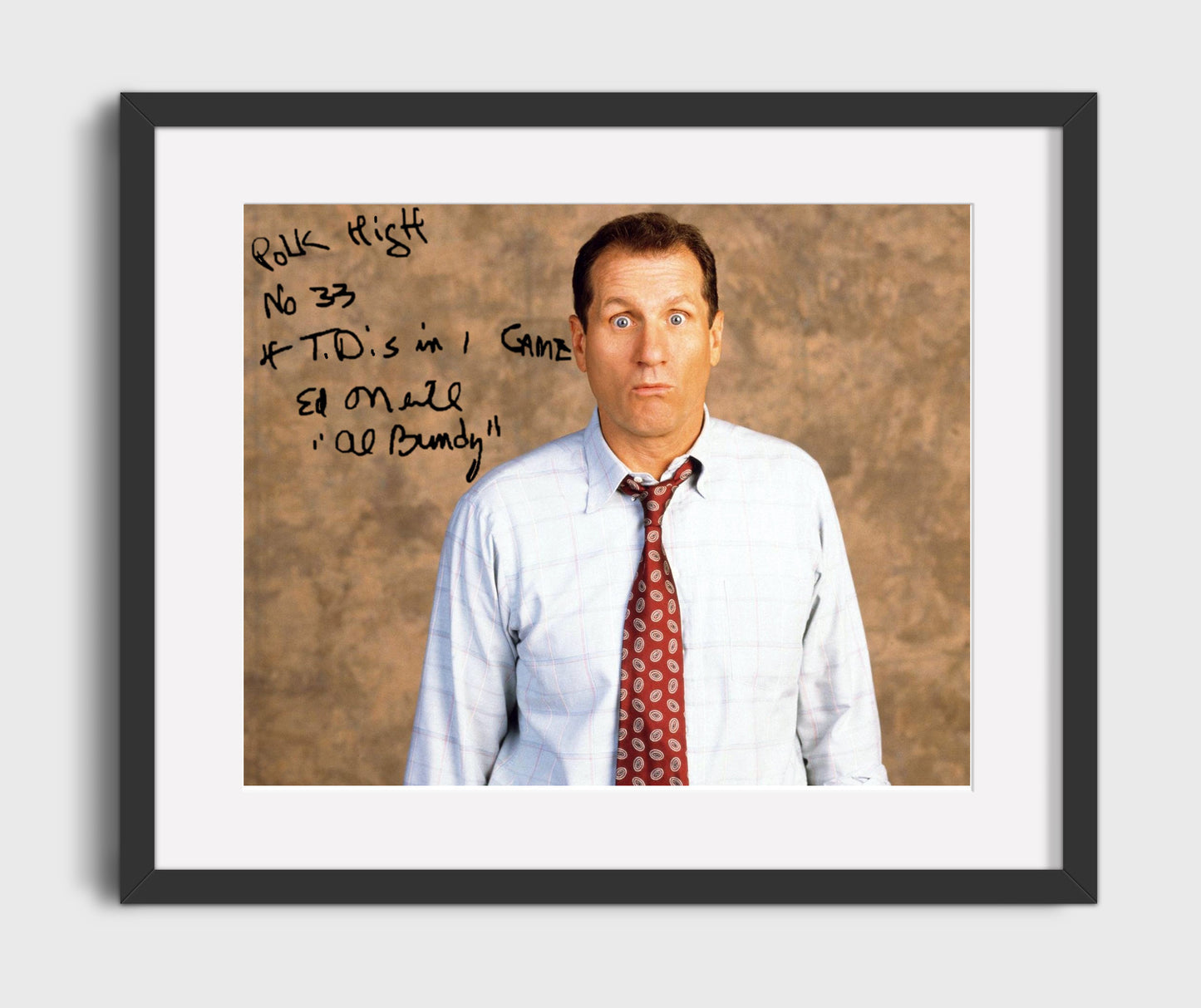 Married with Children - Ed ONeill (Al Bundy) Shocked Expression Sitcom Reaction Scene - Vintage Television Wall Art - 16x20 Gallery Frame wall art print - television decor