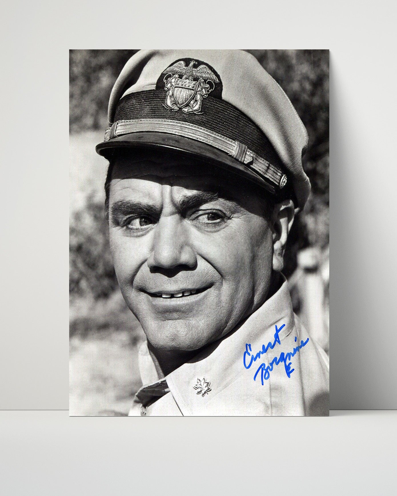 McHales Navy - Ernest Borgnine Captain Uniform BandW - Vintage Television Wall Art - 16x20 Unframed Print wall art print - television decor