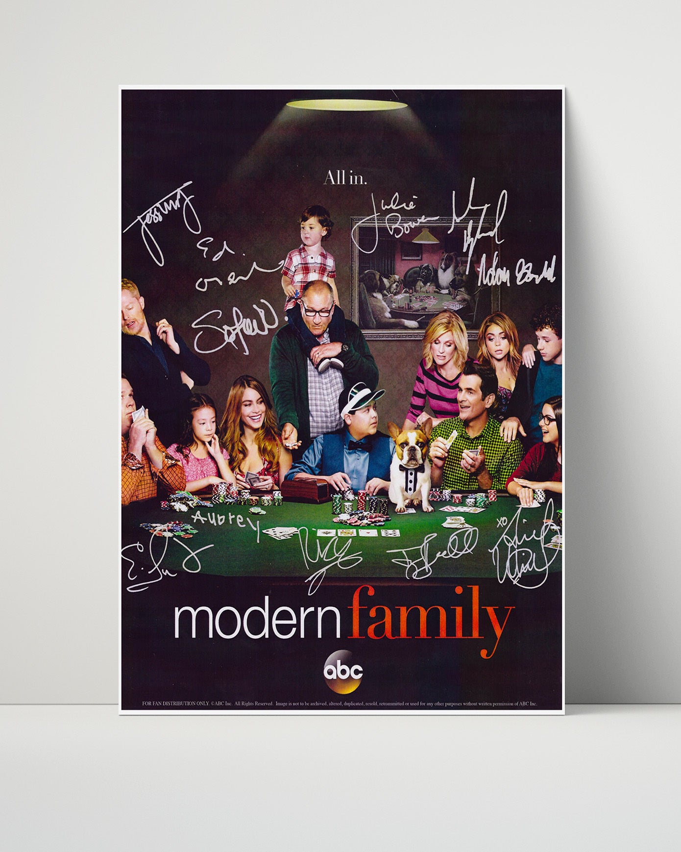 Modern Family - Cast - Poker Table Ensemble Poster - Vintage Television Wall Art - 16x20 Unframed Print wall art print - television decor