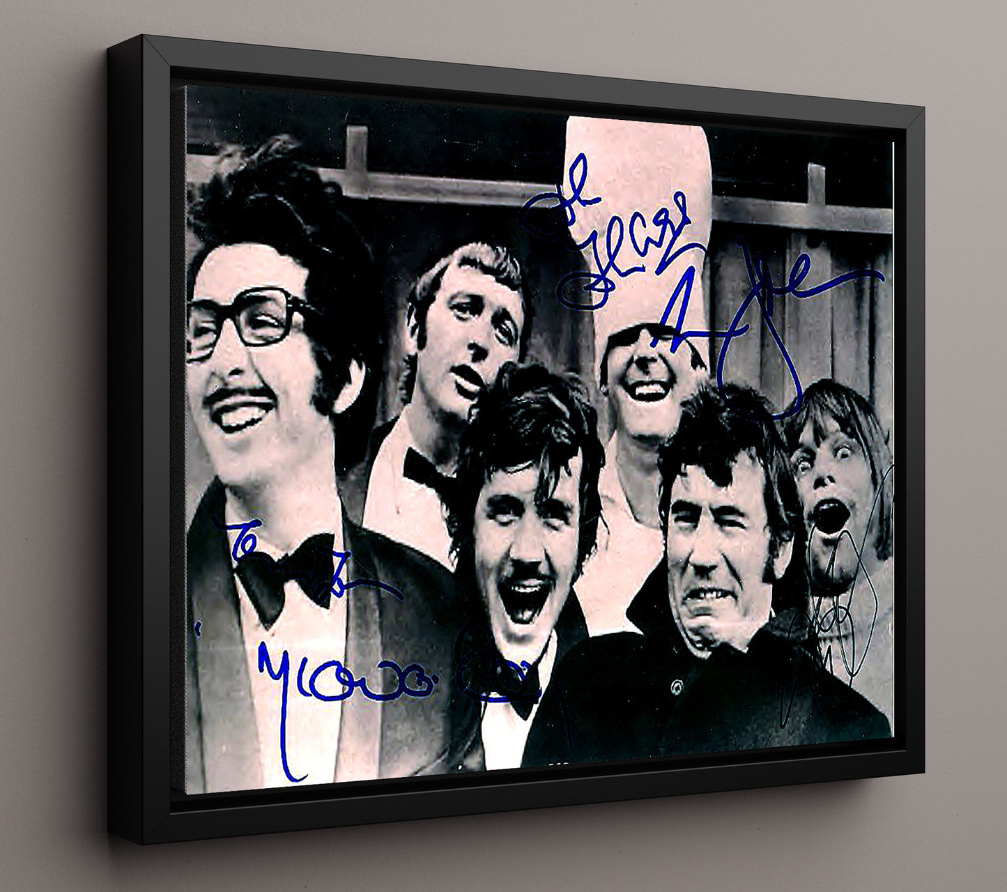 Monty Pythons Flying Circus - John Cleese Comedy Troupe Cast - Vintage Television Wall Art - 16x20 Framed Canvas wall art print - television decor
