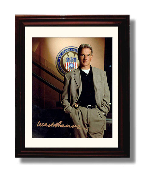 NCIS - Mark Harmon - Special Agent Gibbs - Vintage Television Wall Art - 8x10 Beveled Frame wall art print - television decor