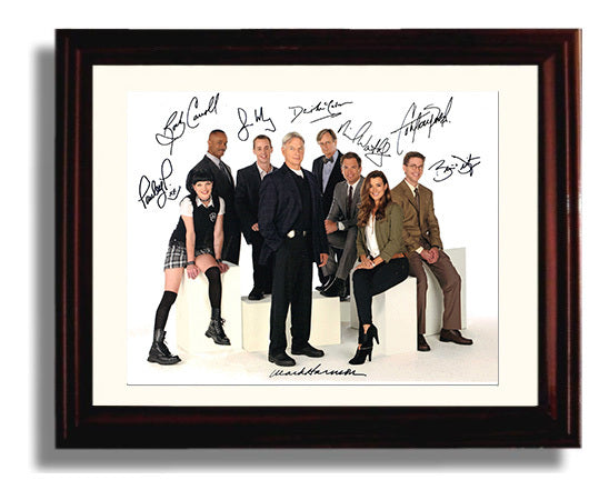 NCIS - Mark Harmon (Gibbs) Investigative Team Lineup - Vintage Television Wall Art - 8x10 Beveled Frame wall art print - television decor