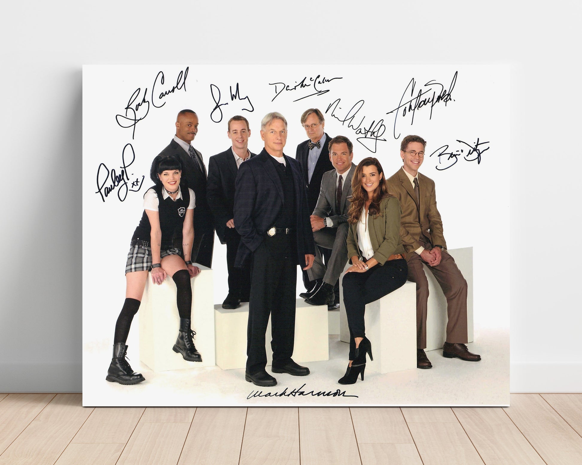 NCIS - Mark Harmon (Gibbs) Investigative Team Lineup - Vintage Television Wall Art - 16x20 Unframed Print wall art print - television decor