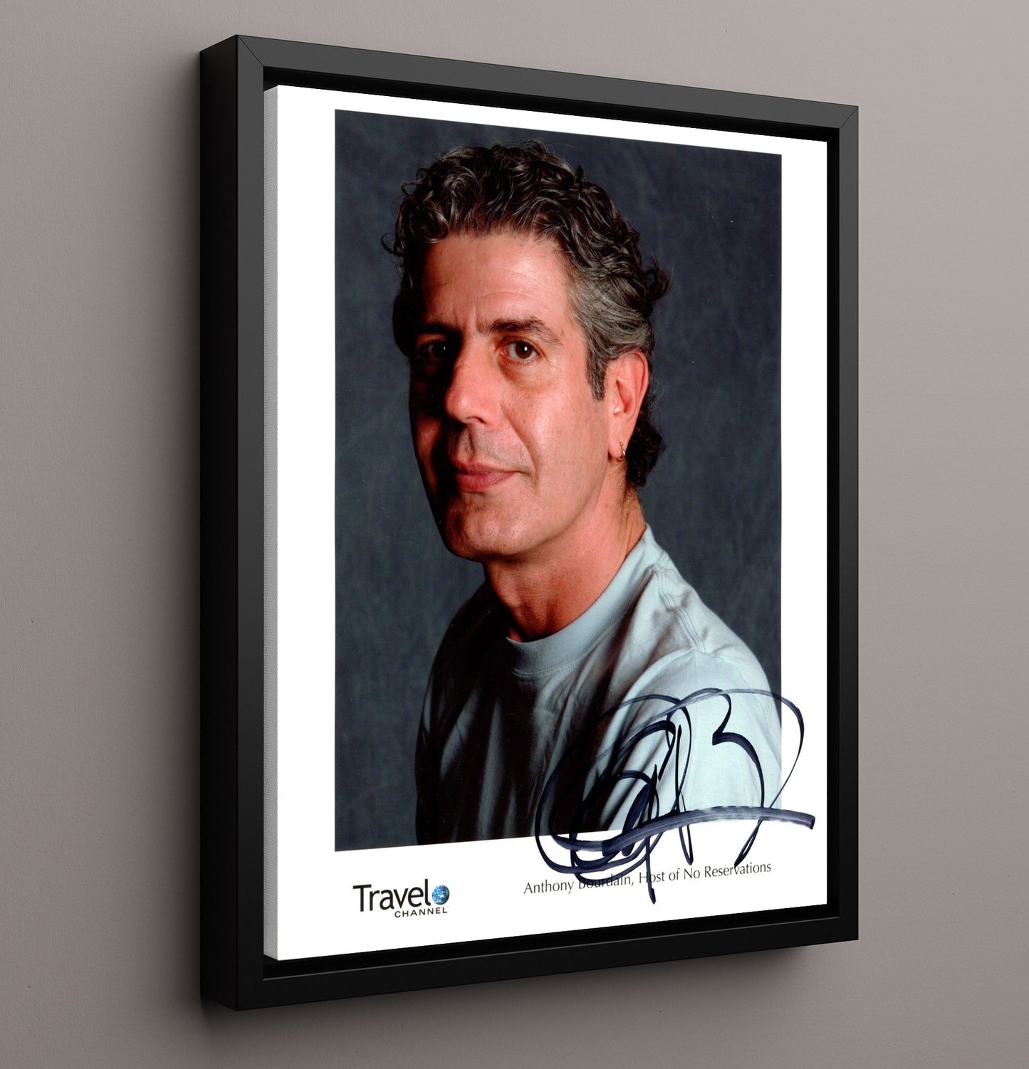 No Reservations - Anthony Bourdain Globe Trekking Culinary Storyteller - Vintage Television Wall Art - 16x20 Framed Canvas wall art print - television decor