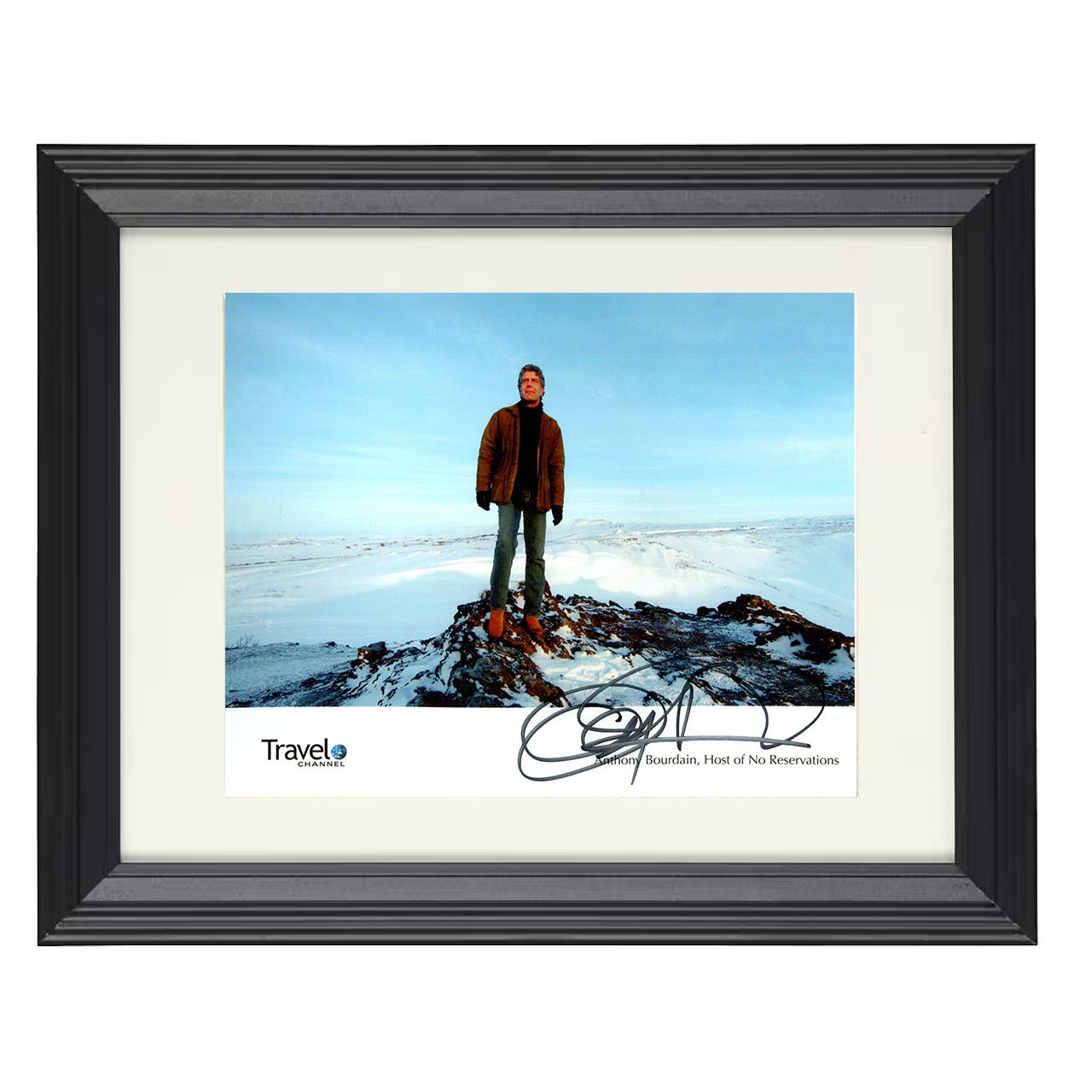 No Reservations – Host Arctic Outdoor Stand – 8x10 black beveled framed television wall art