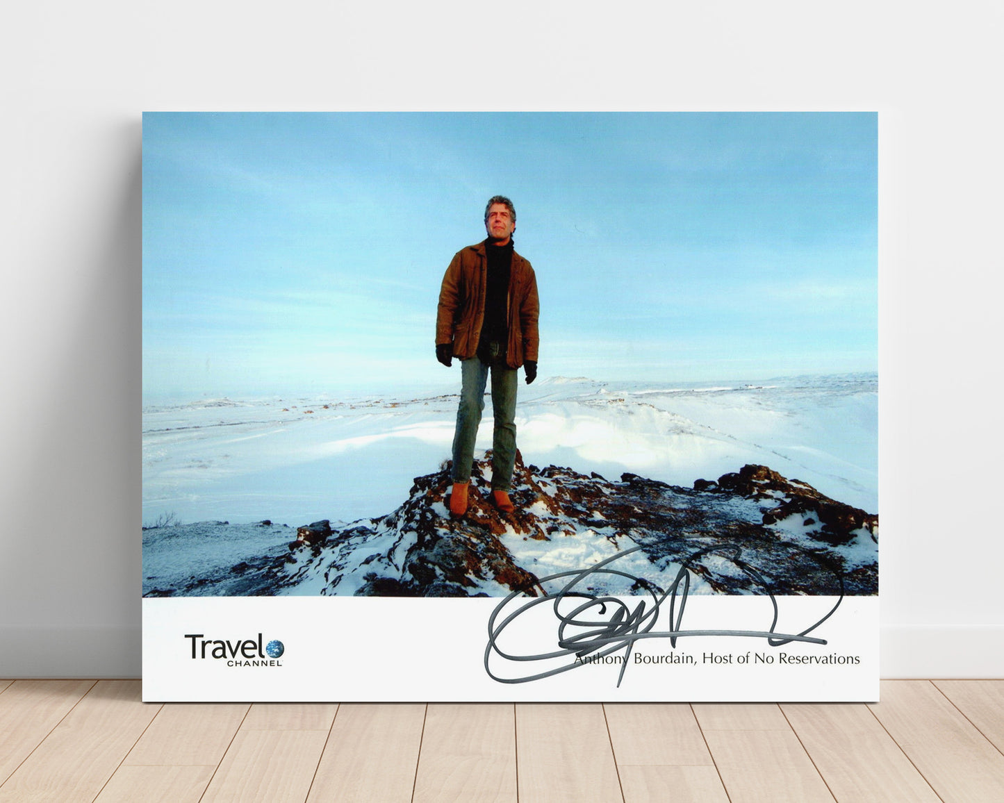 No Reservations - Anthony Bourdain (Host) Arctic Landscape Stand - Vintage Television Wall Art - 16x20 Unframed Print wall art print - television decor