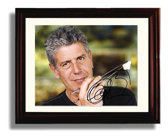No Reservations - Anthony Bourdain (Host) Eating Sushi Moment - Vintage Television Wall Art - 8x10 Beveled Frame wall art print - television decor