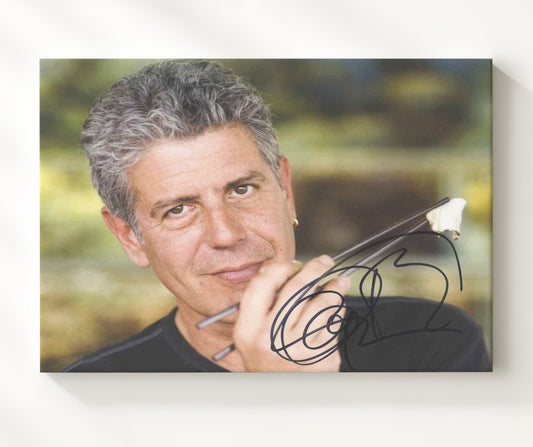 No Reservations - Anthony Bourdain (Host) Eating Sushi Moment - Canvas television wall art
