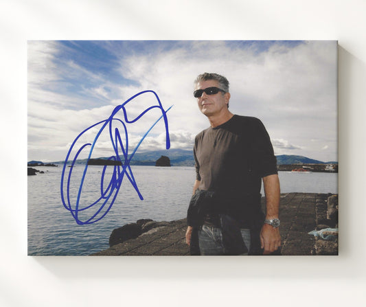 No Reservations - Anthony Bourdain (Host) Harbor Dock Sunglasses Pose - Canvas television wall art