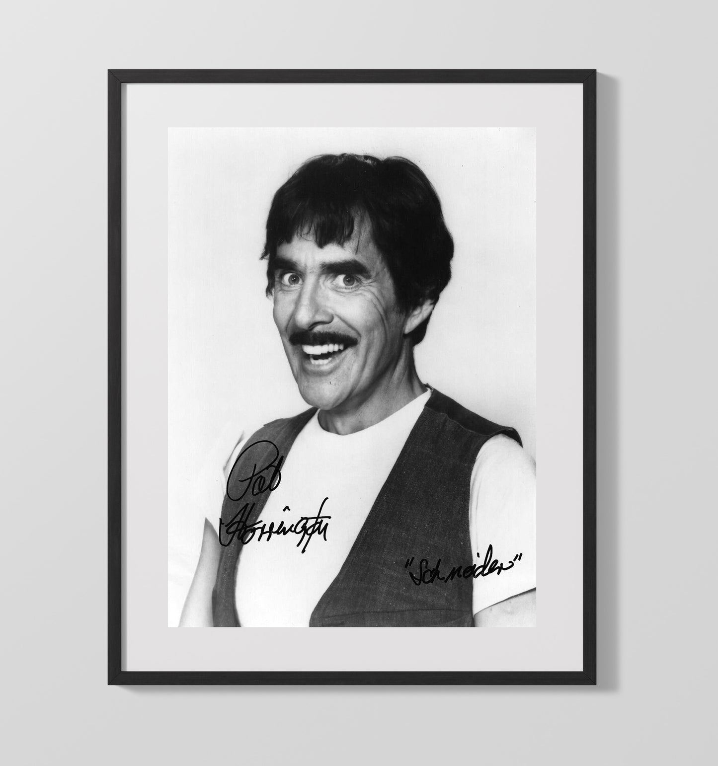 One Day at a Time - Pat Harrington - Schneider Black and White Headshot - Vintage Television Wall Art - 16x20 Gallery Frame wall art print - television decor