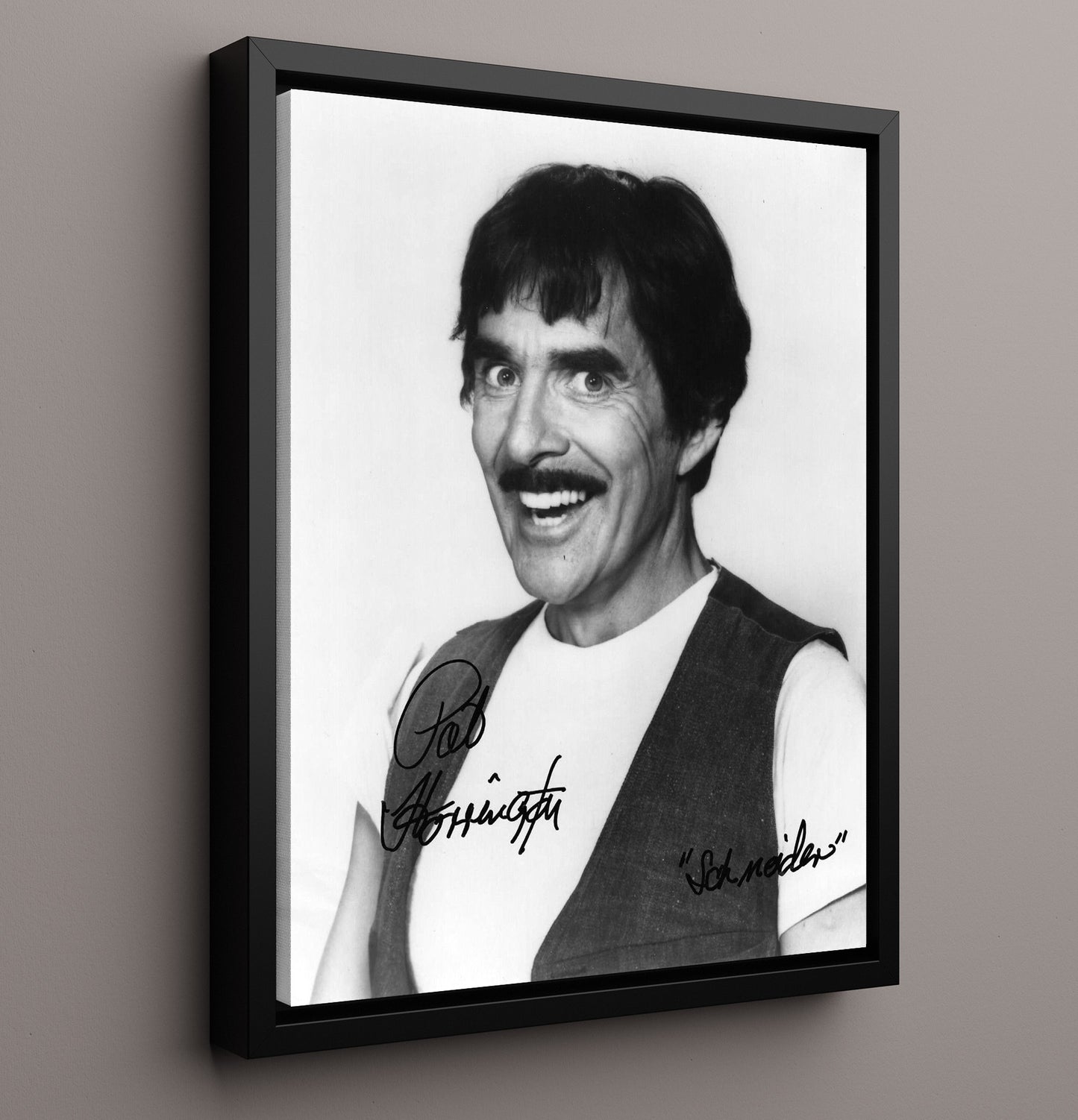 One Day at a Time - Pat Harrington - Schneider Black and White Headshot - Vintage Television Wall Art - 16x20 Framed Canvas wall art print - television decor