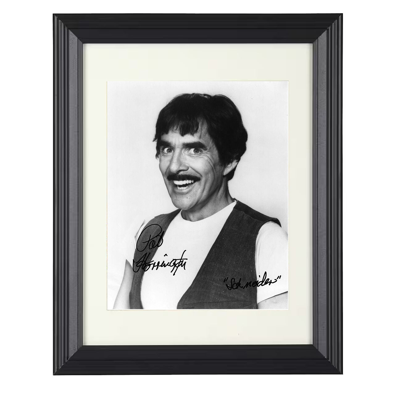 One Day at a Time – Pat Harrington – Schneider B&W Headshot – 8x10 black beveled framed television wall art