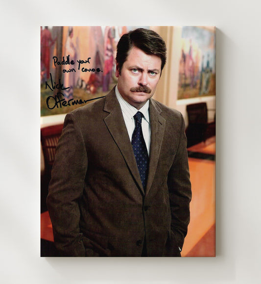 Parks and Recreation - Nick Offerman - Ron Swanson Paddle Your Own Canoe - Canvas television wall art