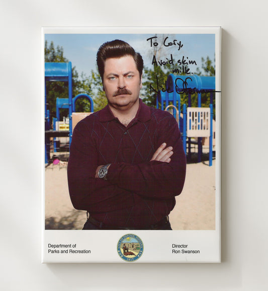 Parks and Recreation - Nick Offerman - Ron Swanson Playground Scene - Canvas television wall art