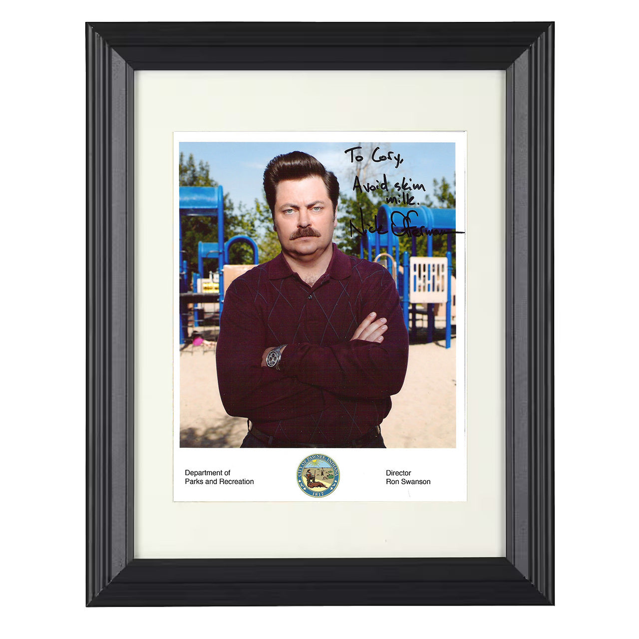 Parks and Recreation – Nick Offerman – Ron Swanson – 8x10 black beveled framed television wall art