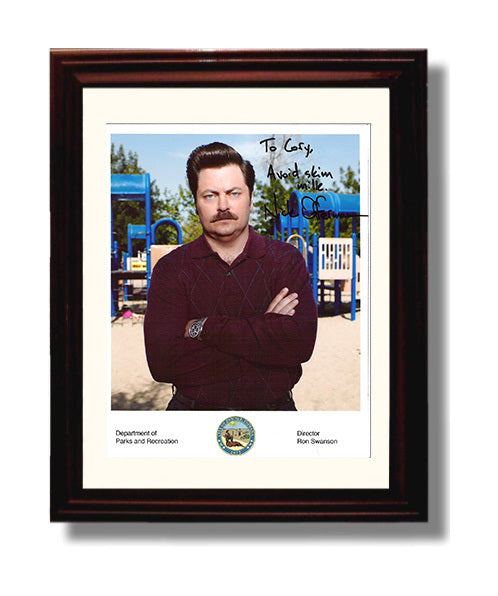 Parks and Recreation - Nick Offerman - Ron Swanson Playground Scene - Vintage Television Wall Art - 8x10 Beveled Frame wall art print - television decor