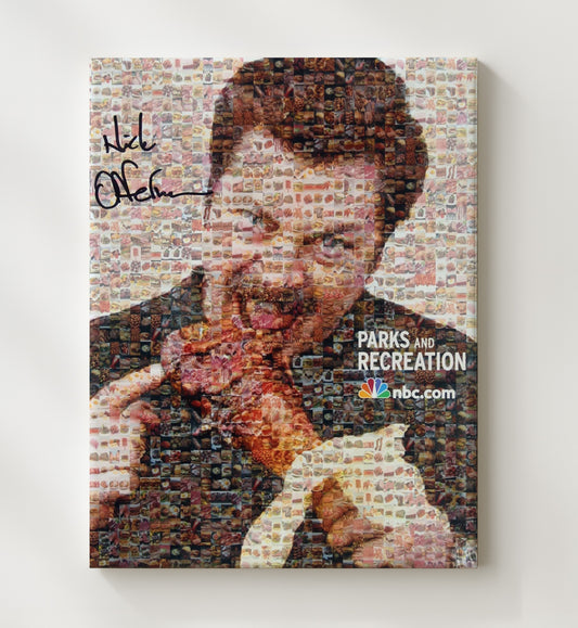 Parks and Recreation - Nick Offerman - Ron Swanson Steak Mosaic - Canvas television wall art