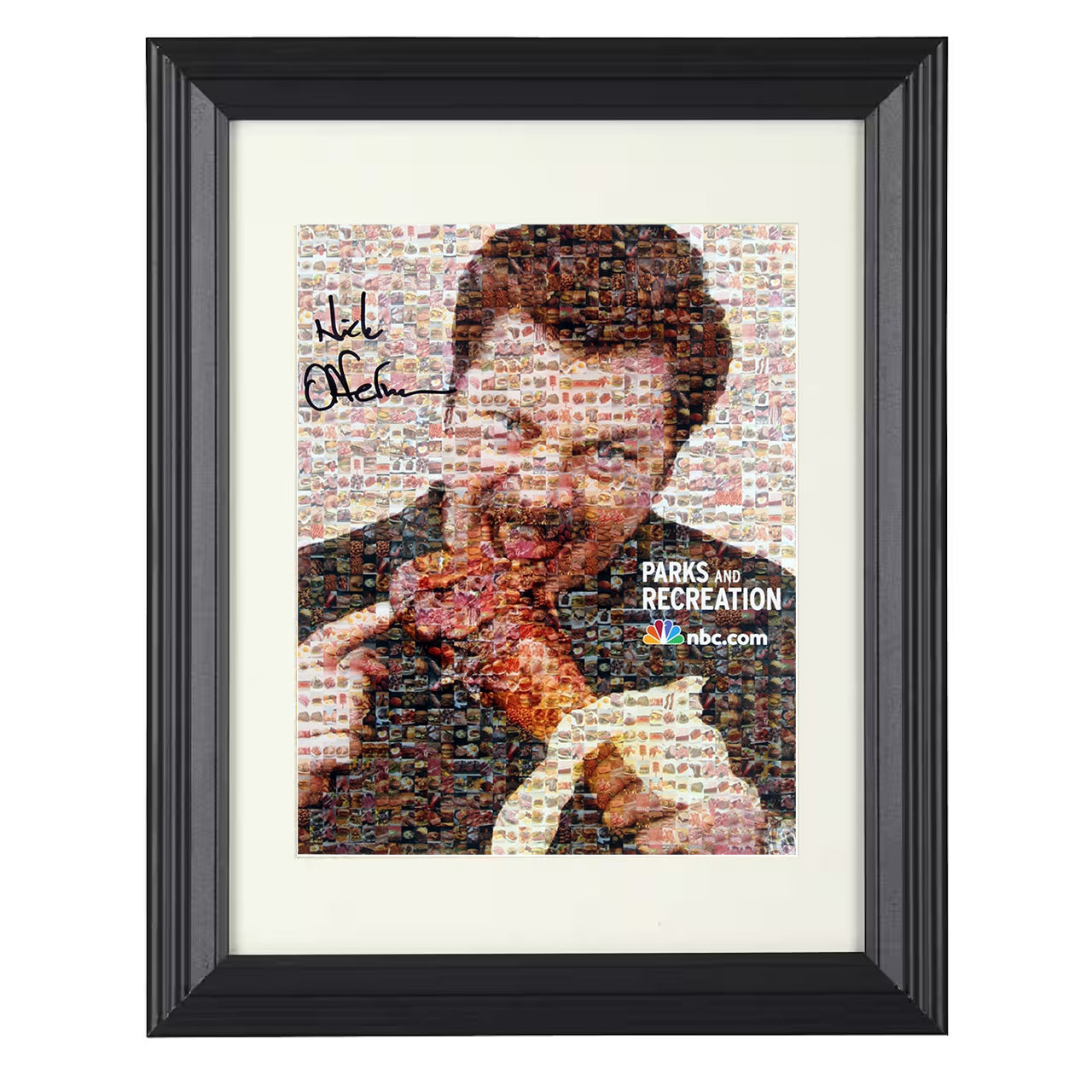 Parks and Recreation – Nick Offerman – Ron Swanson Steak – 8x10 black beveled framed television wall art