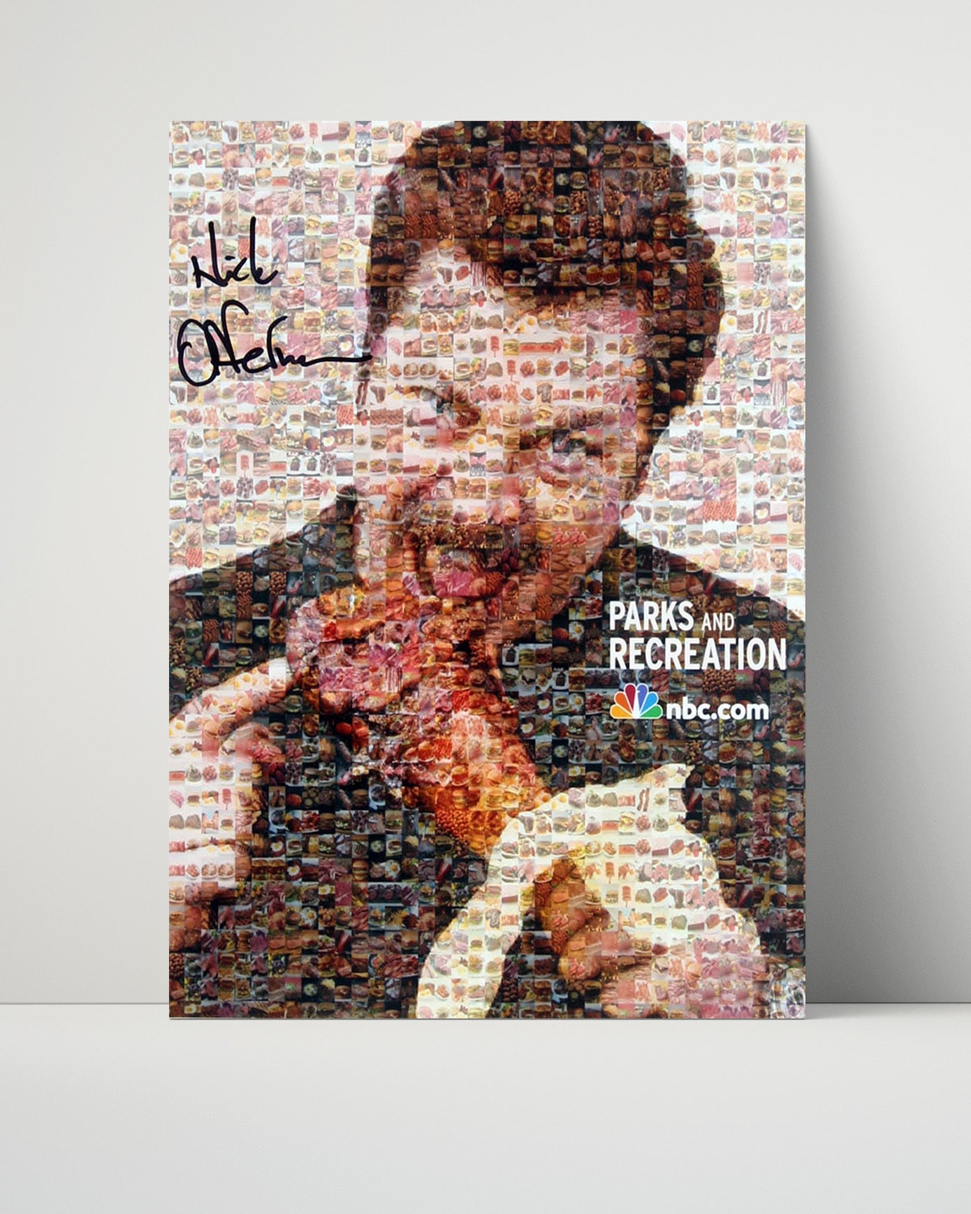 Parks and Recreation - Nick Offerman - Ron Swanson Steak Mosaic - Vintage Television Wall Art - 16x20 Unframed Print wall art print - television decor