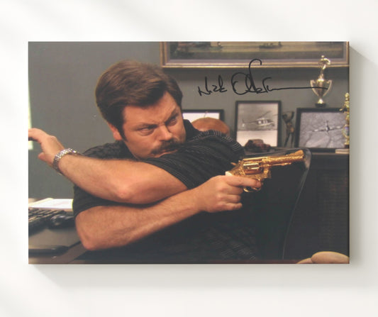 Parks and Recreation - Nick Offerman (Ron Swanson) Revolver Desk - Canvas television wall art