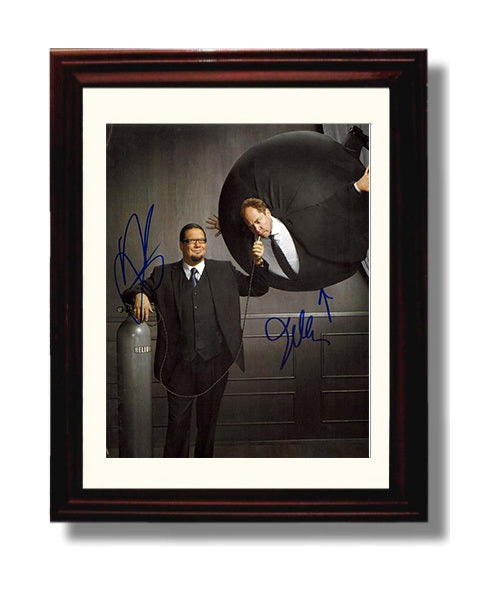 Penn and Teller - Penn and Teller - Helium Balloon Illusion Studio Scene - Vintage Television Wall Art - 8x10 Beveled Frame wall art print - television decor