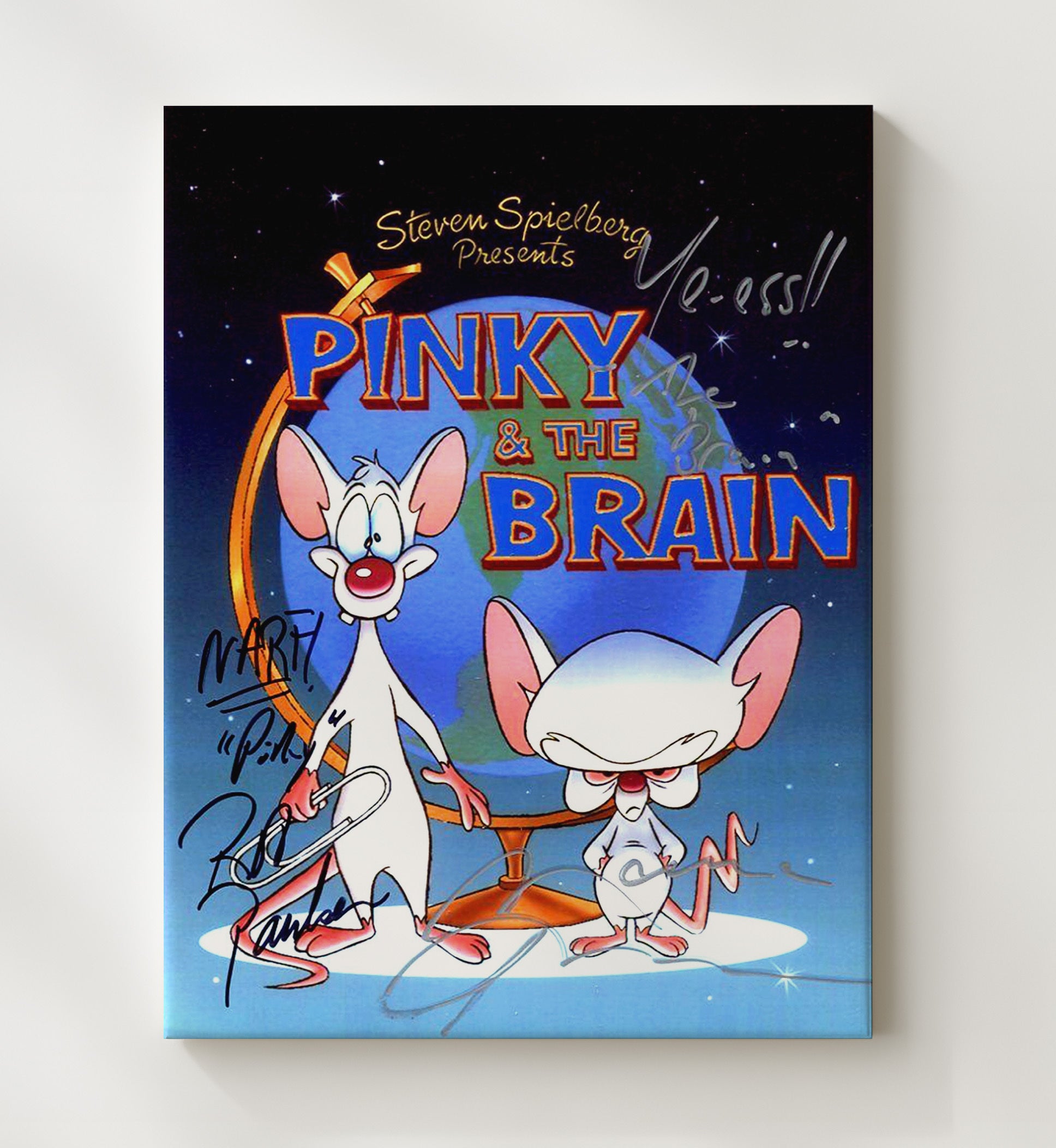 Pinky and the Brain - Pinky and Brain - World Domination Cartoon Poster - Vintage Television Wall Art - 20x24 Canvas wall art print - television decor