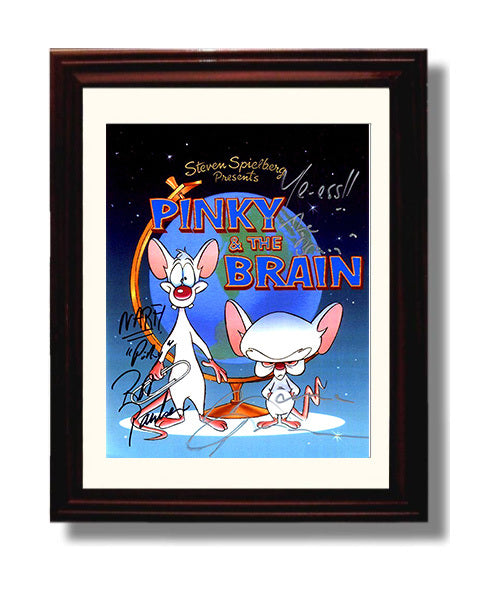 Pinky and the Brain - Pinky and Brain - World Domination Cartoon Poster - Vintage Television Wall Art - 8x10 Beveled Frame wall art print - television decor