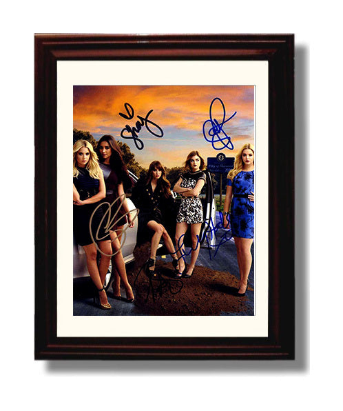 Pretty Little Liars - Cast - Rosewood Roadside Ensemble Poster - Horizontal - Vintage Television Wall Art - 8x10 Beveled Frame wall art print - television decor