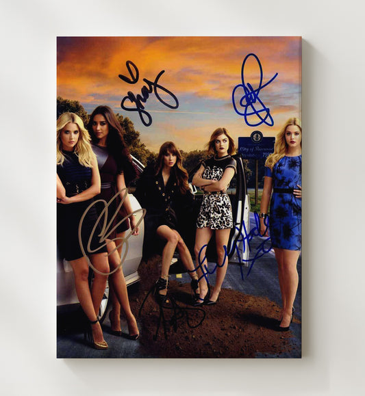 Pretty Little Liars - Cast - Rosewood Roadside Ensemble Poster - Horizontal - Canvas television wall art