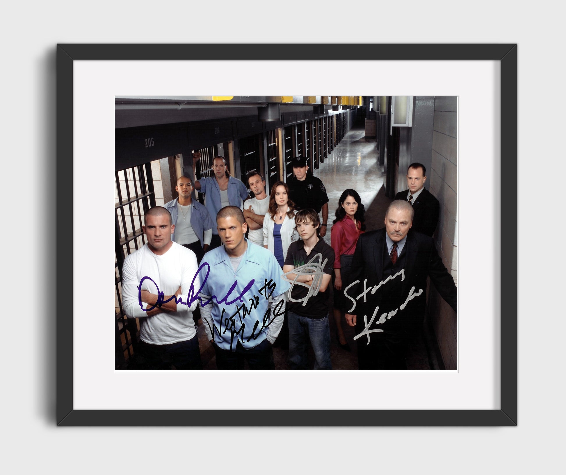 Prison Break - Wentworth Miller (Michael Scofield) Prison Cellblock Cast - Vintage Television Wall Art - 16x20 Gallery Frame wall art print - television decor