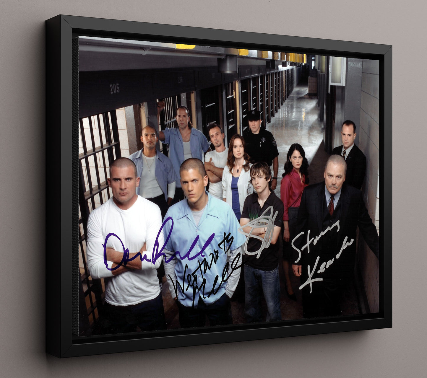Prison Break - Wentworth Miller (Michael Scofield) Prison Cellblock Cast - Vintage Television Wall Art - 16x20 Framed Canvas wall art print - television decor