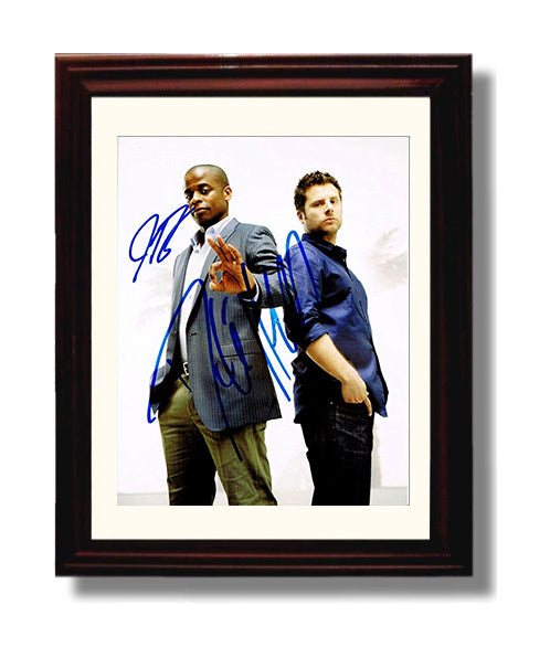 Psych - James Roday and Dule Hill - Detective Duo Back to Back Promo - Vintage Television Wall Art - 8x10 Beveled Frame wall art print - television decor