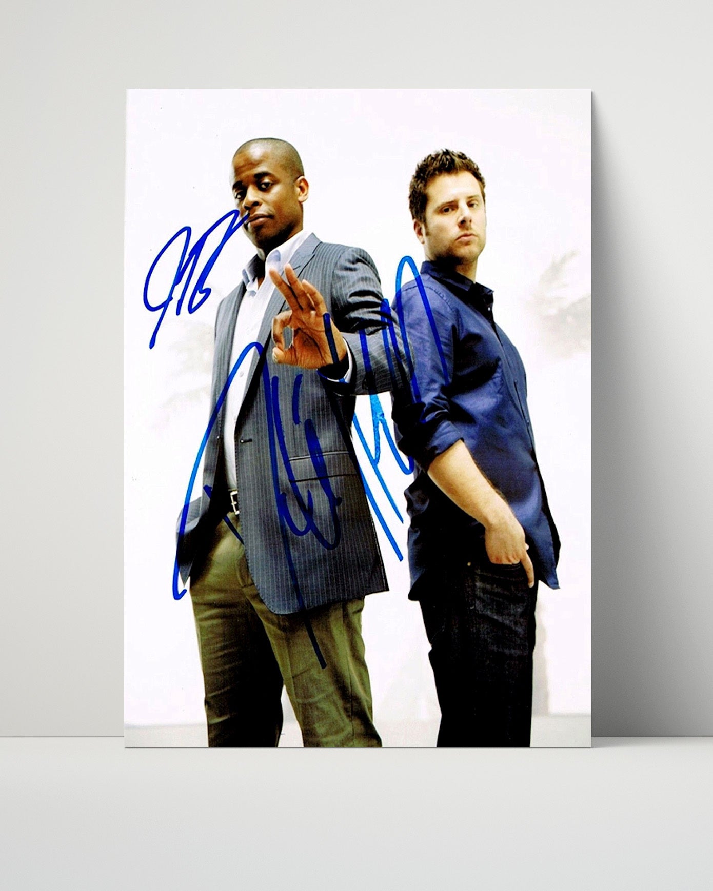 Psych - James Roday and Dule Hill - Detective Duo Back to Back Promo - Vintage Television Wall Art - 16x20 Unframed Print wall art print - television decor