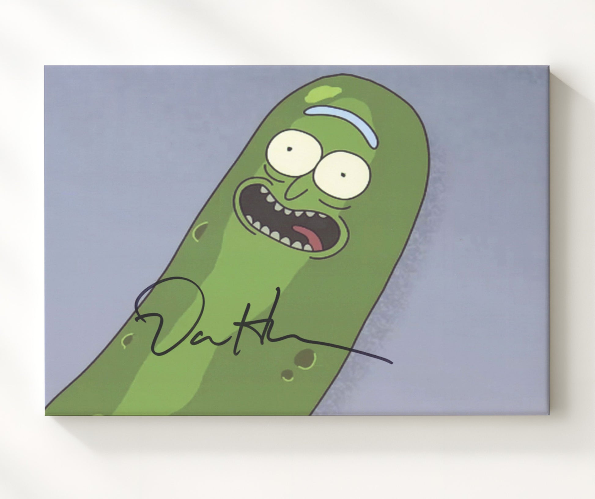 Rick and Morty - Dan Harmon (Pickle Rick) Pickle Face - Vintage Television Wall Art - 20x24 Canvas wall art print - television decor