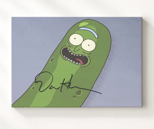 Rick and Morty - Dan Harmon (Pickle Rick) Pickle Face - Canvas television wall art