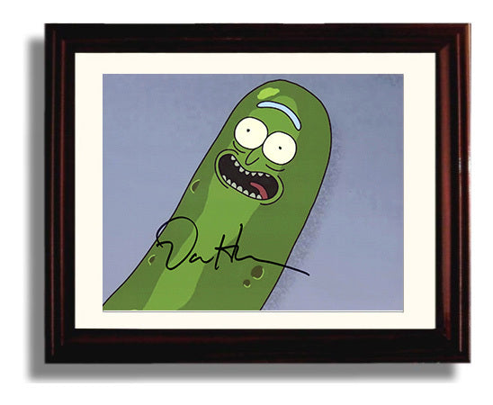 Rick and Morty - Dan Harmon (Pickle Rick) Pickle Face - Vintage Television Wall Art - 8x10 Beveled Frame wall art print - television decor