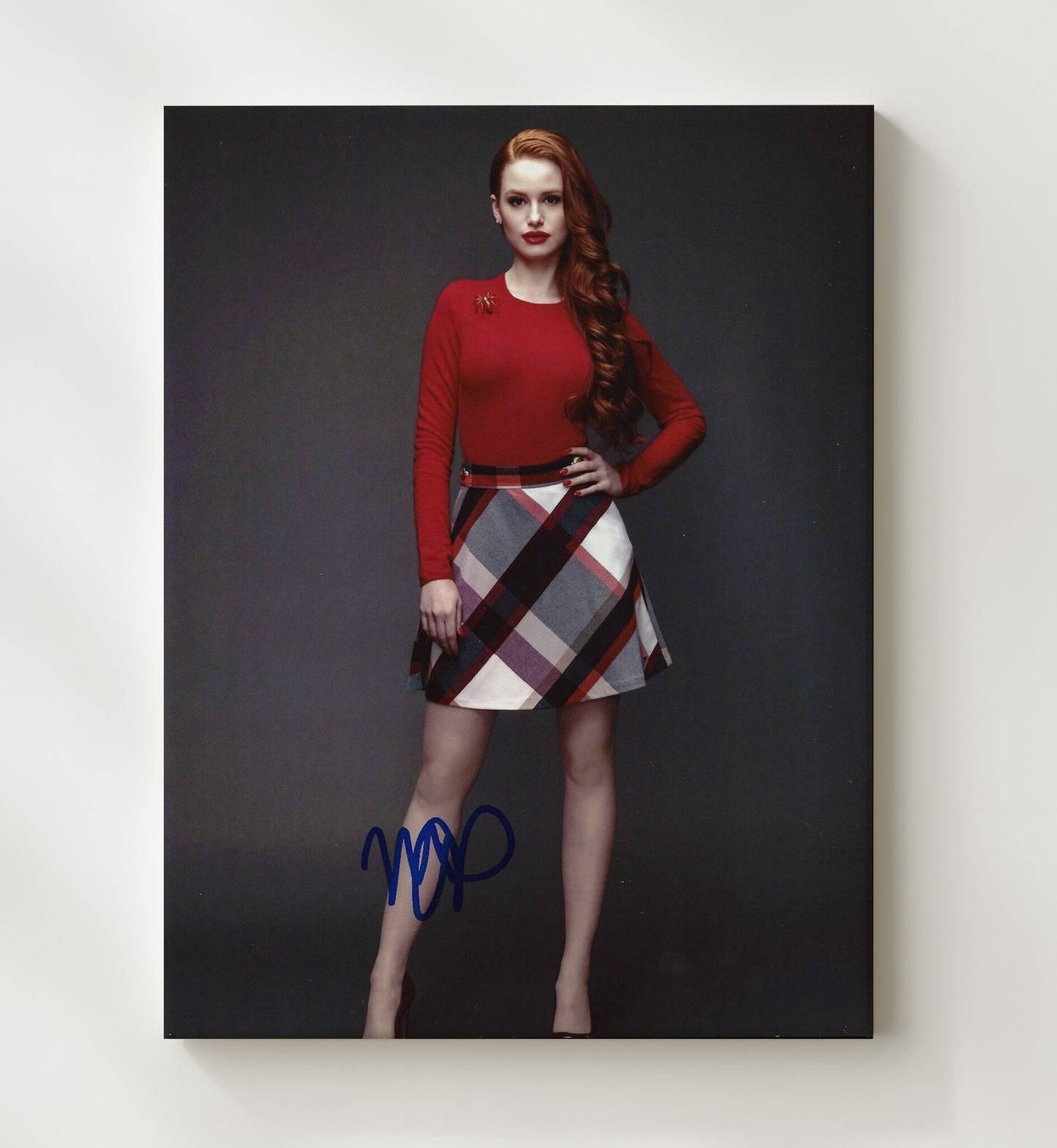 Riverdale - Madelaine Petsch - Cheryl Blossom Red Outfit Studio Pose - Vintage Television Wall Art - 20x24 Canvas wall art print - television decor