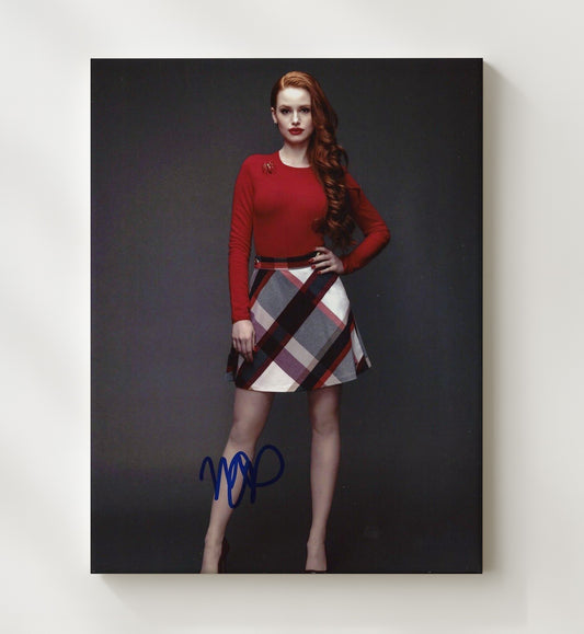 Riverdale - Madelaine Petsch - Cheryl Blossom Red Outfit Studio Pose - Canvas television wall art