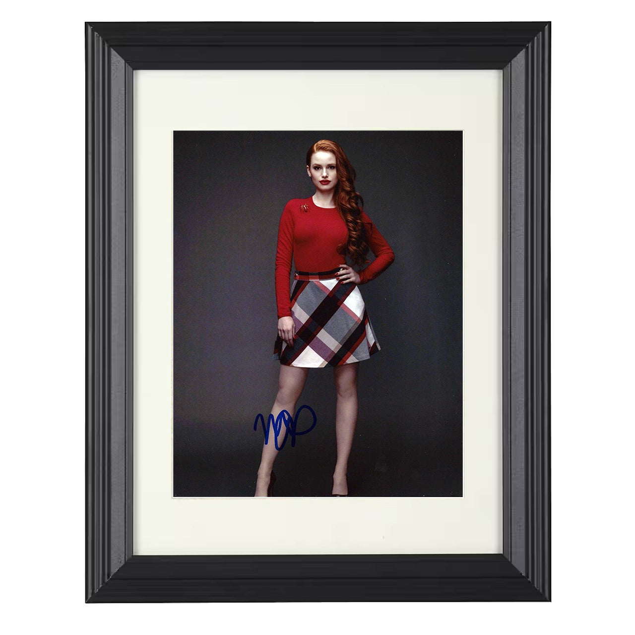 Riverdale – Madelaine Petsch – Cheryl Blossom Red Outfit – 8x10 black beveled framed television wall art