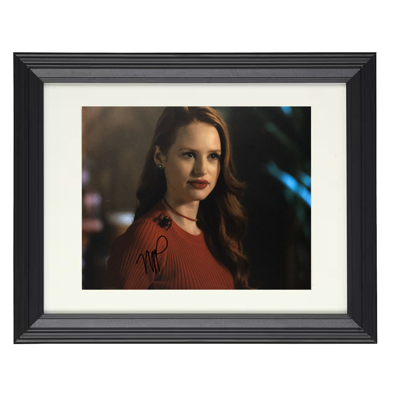 Riverdale – Cheryl Blossom Red Sweater Spider Brooch – 8x10 black beveled framed television wall art
