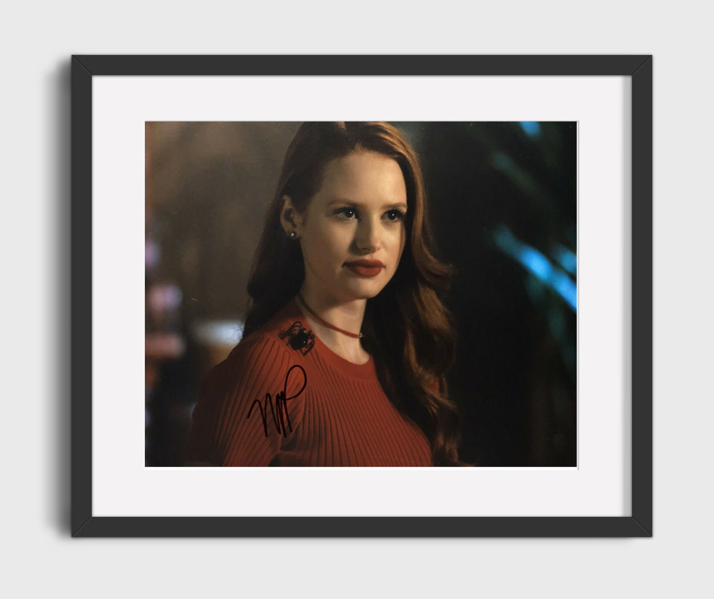 Riverdale - Madelaine Petsch (Cheryl Blossom) Red Sweater Spider Brooch - Vintage Television Wall Art - 16x20 Gallery Frame wall art print - television decor