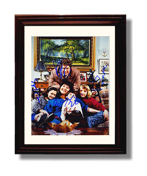 Roseanne - Conner Family Cast - Couch Living Room Ensemble Scene - Horizontal - Vintage Television Wall Art - 8x10 Beveled Frame wall art print - television decor