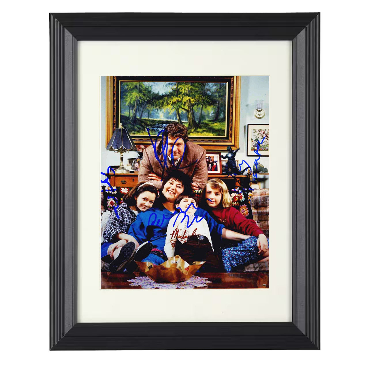 Roseanne – Conner Family Cast – Couch Living Room Ensemble – 8x10 black beveled framed television wall art
