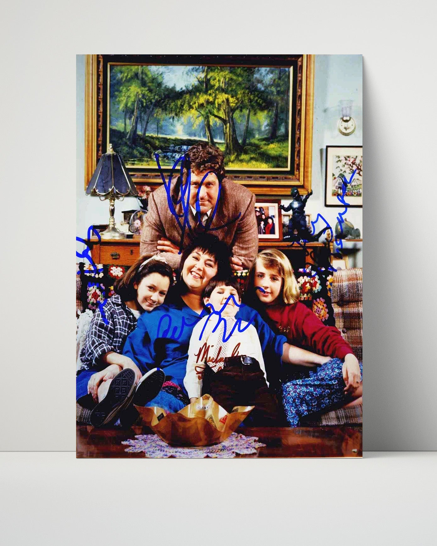 Roseanne - Conner Family Cast - Couch Living Room Ensemble Scene - Horizontal - Vintage Television Wall Art - 16x20 Unframed Print wall art print - television decor
