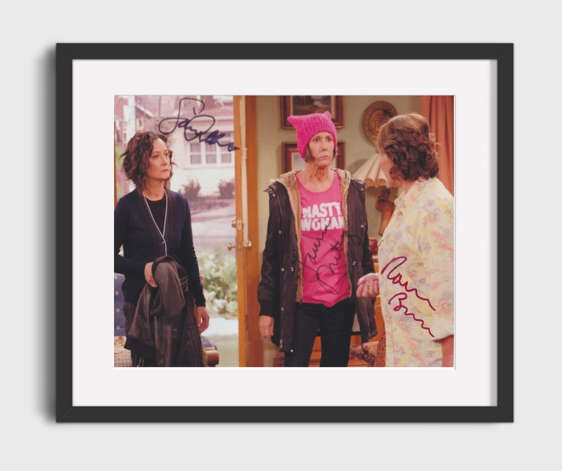 Roseanne - Roseanne Barr (Roseanne Conner) Pink Hat Scene - Vintage Television Wall Art - 16x20 Gallery Frame wall art print - television decor