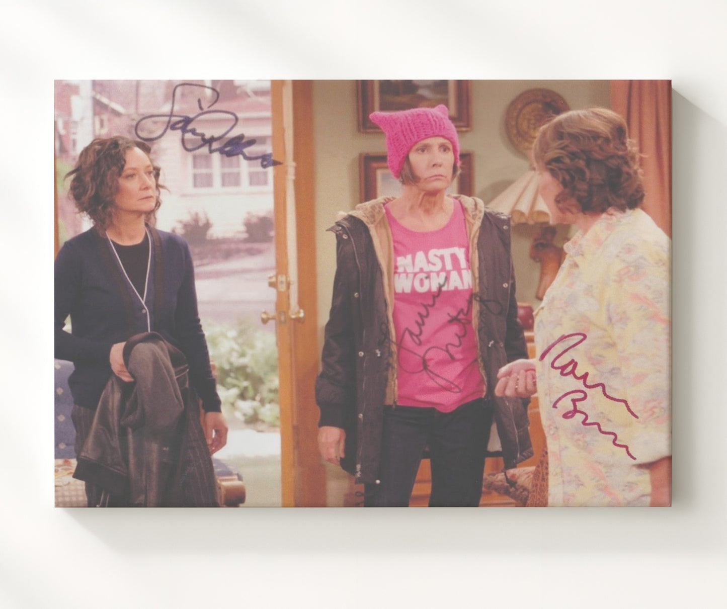 Roseanne - Roseanne Barr (Roseanne Conner) Pink Hat Scene - Vintage Television Wall Art - 20x24 Canvas wall art print - television decor