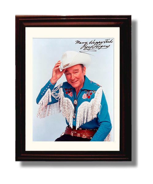 Roy Rogers Show - Roy Rogers - Cowboy Hat Fringe Shirt - Vintage Television Wall Art - 8x10 Beveled Frame wall art print - television decor