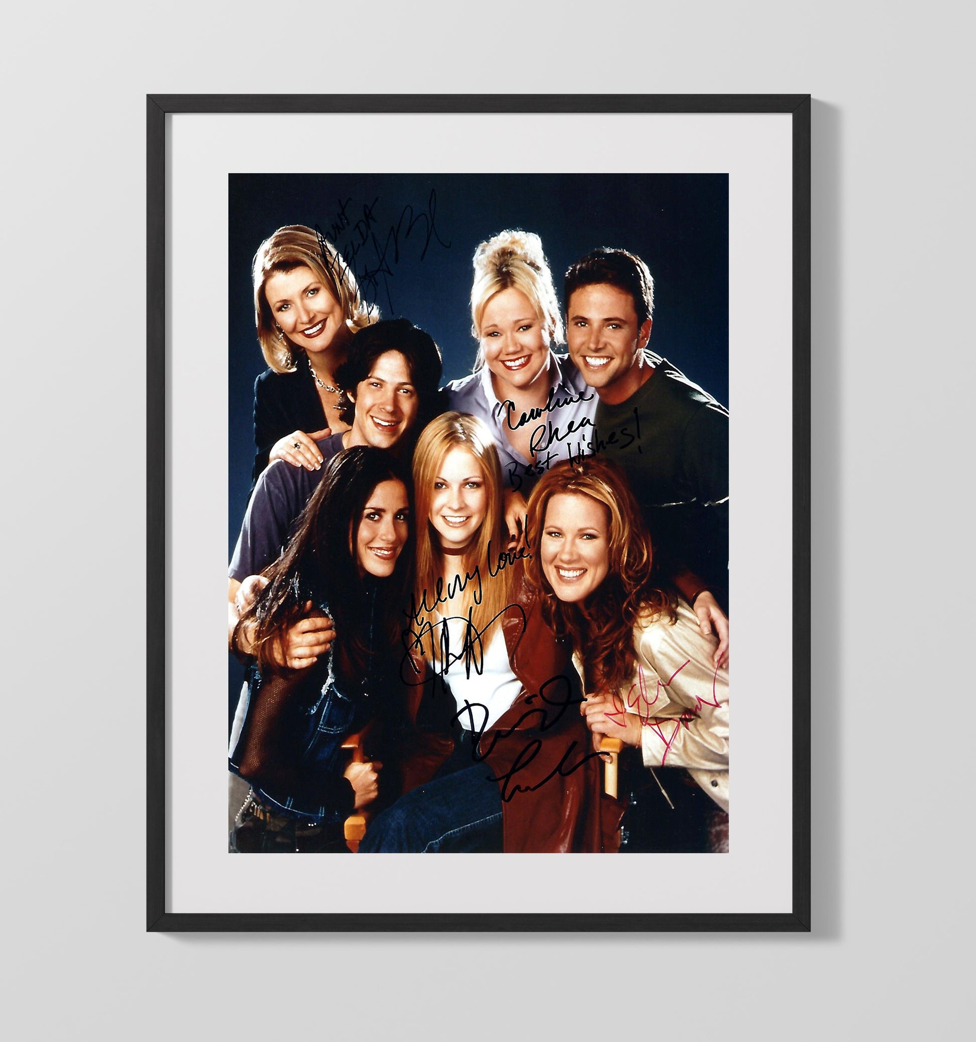 Sabrina the Teenage Witch - Cast - Magical Sitcom Ensemble Cast - Horizontal - Vintage Television Wall Art - 16x20 Gallery Frame wall art print - television decor