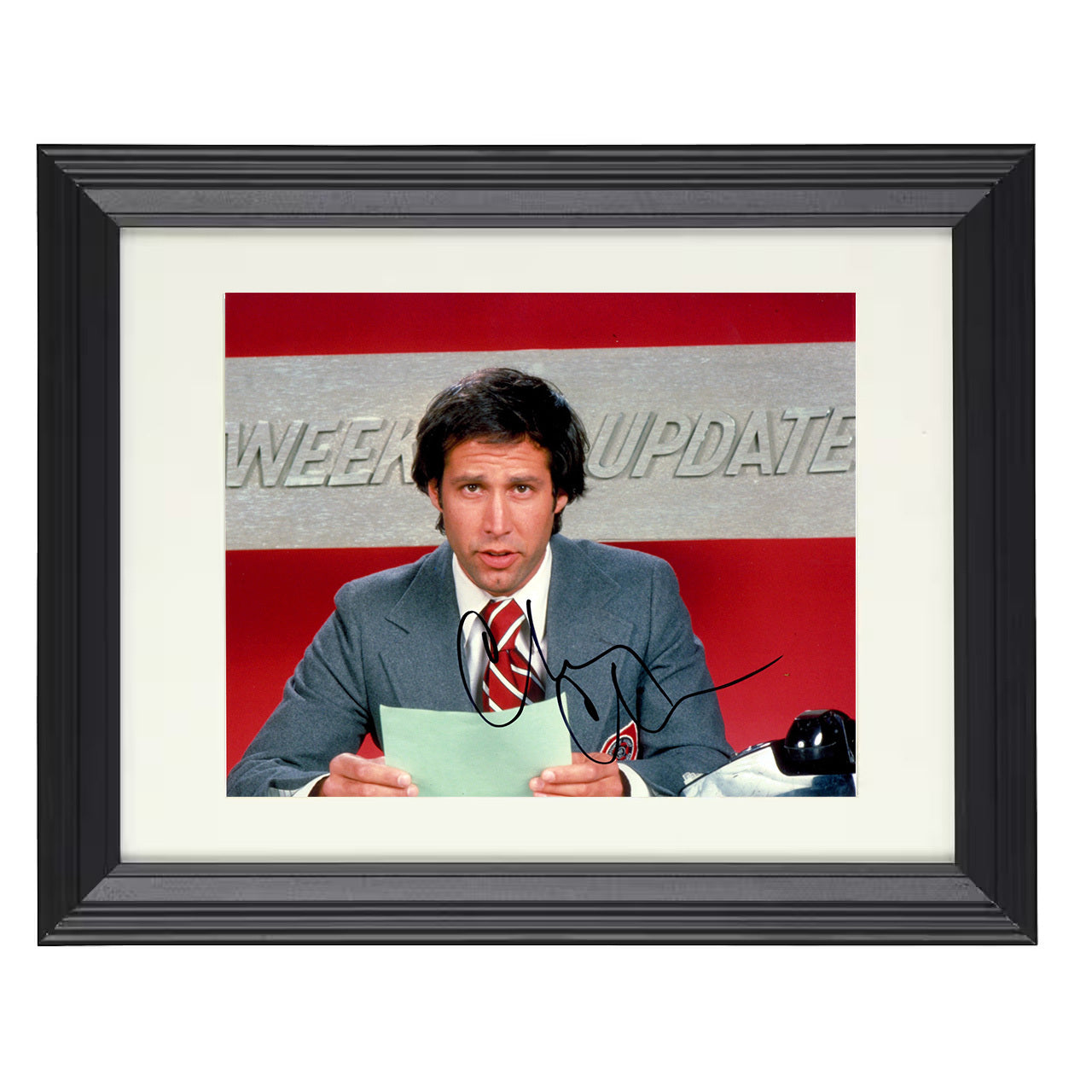 Saturday Night Live – Anchorman Weekend Update Desk Scene – 8x10 black beveled framed television wall art