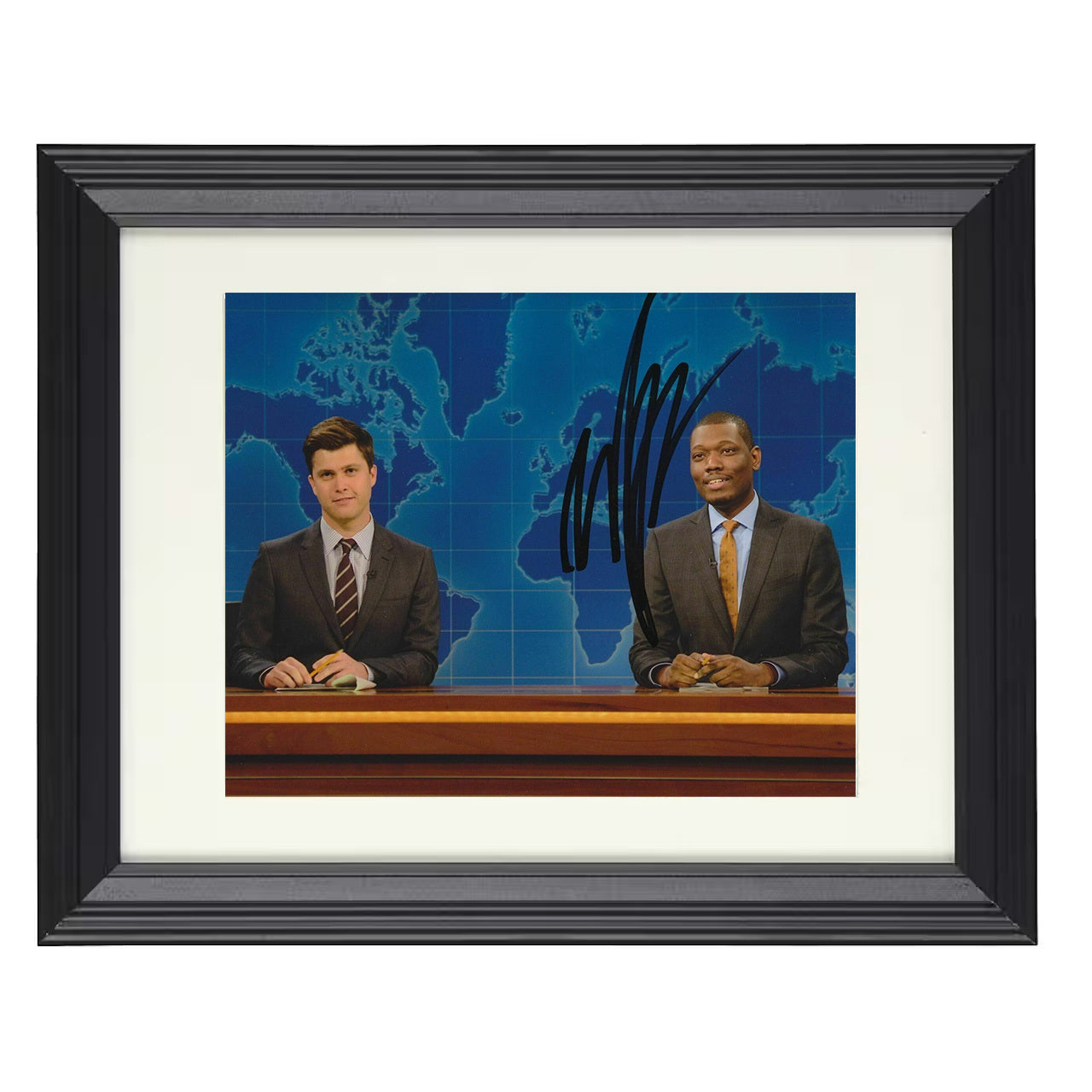 Saturday Night Live – Weekend Update Anchors News Desk – 8x10 black beveled framed television wall art